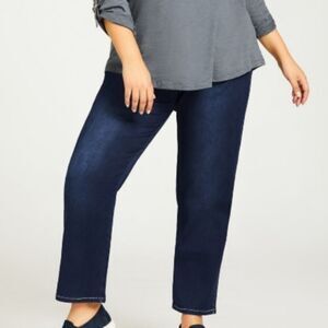 Avenue Denim darkwash straight legs size 14P Jeans